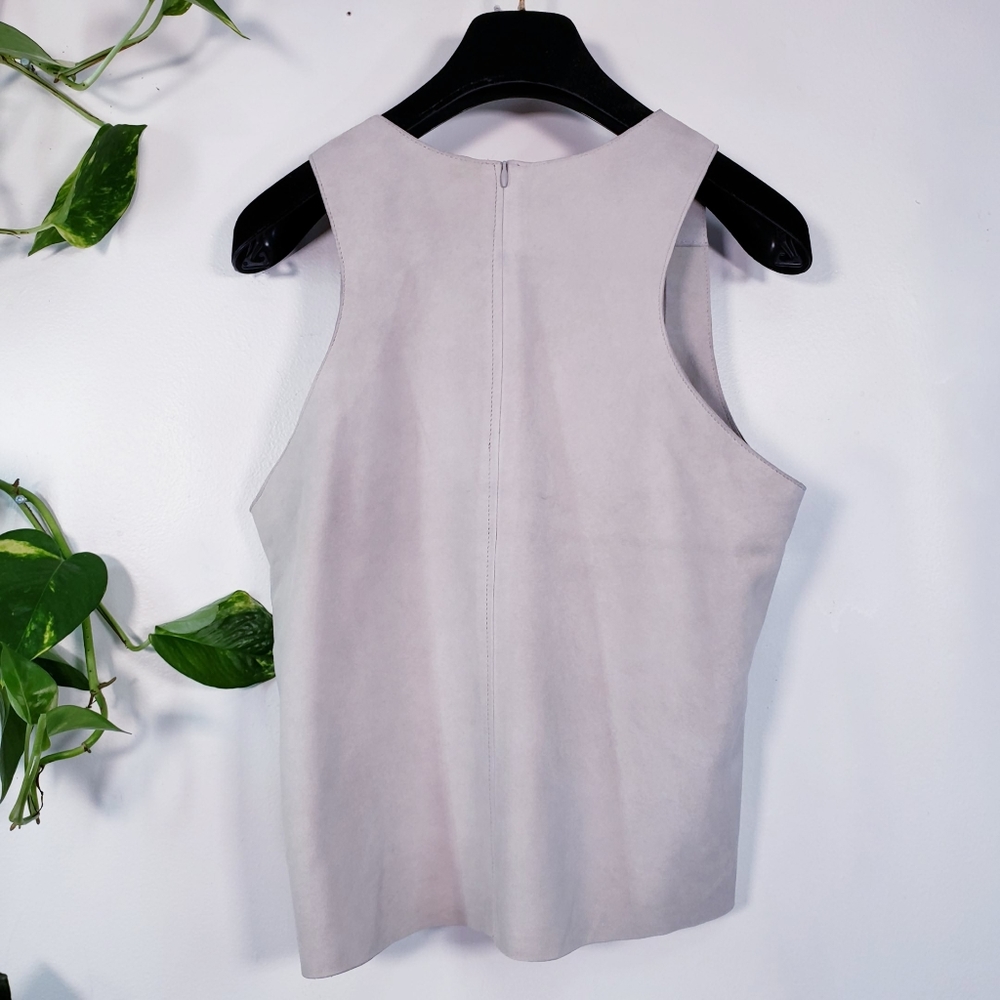 New $498 J BRAND 100% Lamb Suede Leather crop top - Picture 11 of 14